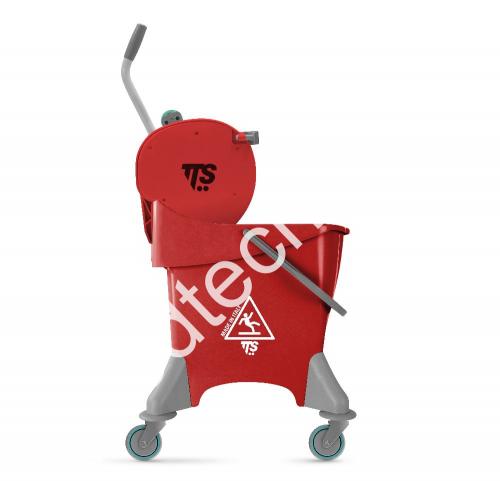0R066470 Ведро пластиковое 30л на колесах с отжимом DRY, красный - картинка 1